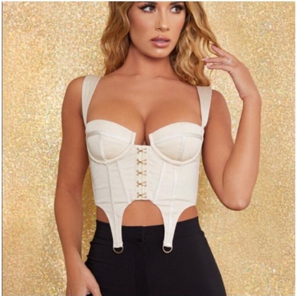 New NWT Oh Polly Let's Hook Up Corset Top Bustier Hook Eye Size 4